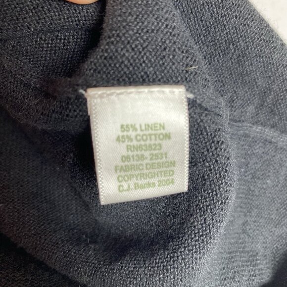 CJ Banks Womens Cardigan Sweater Black Linen Cotton Blend Floral Embroidery 2X - Picture 4 of 8